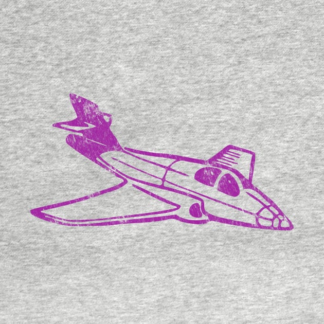 Distressed Purple Retro Jet by terrybain